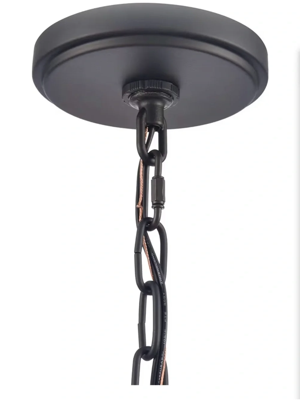 5-Light Round Chandelier with Fabric Shades - Matte Black and Cream NEW